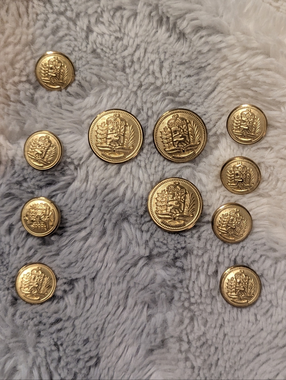 Sutter And Grant Gold Shield Embossed Coat Buttons - Set of 11